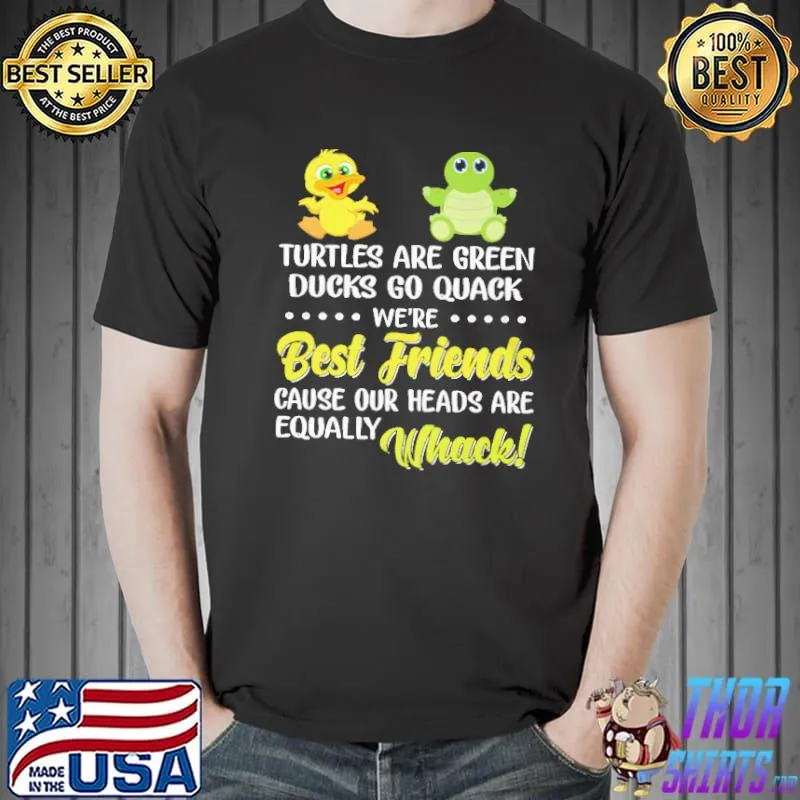 Turtles Are Green Ducks Go Quack we're best friends cause our heads are equally whack shirt