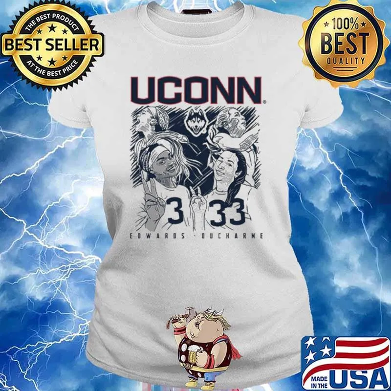 Uconn Aaliyah Edwards and Caroline Ducharme Pregame Peace 33 s Ladies tee