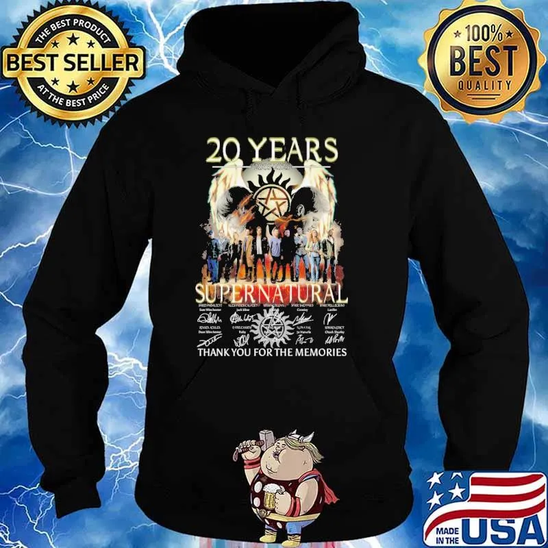 20 years 2005-2023 Supernatural thank you for the memories signatures s Hoodie