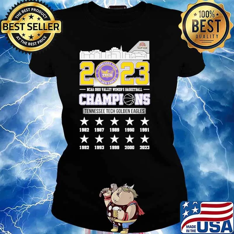 2023 Tennessee tech golden eagles NCAA Ohio valley women's basketball champions s Ladies tee