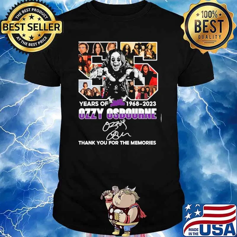 55 years of 1968-2023 Ozzy Osbourne thank you for the memories signature shirt