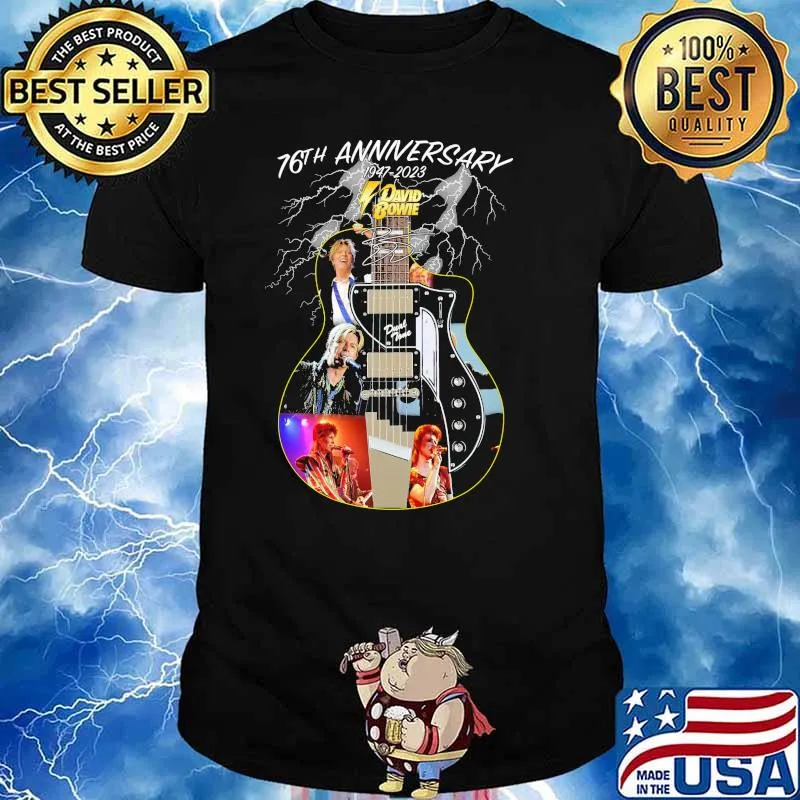 76th anniversary 1947-2023 David Bowie guitar signature shirt