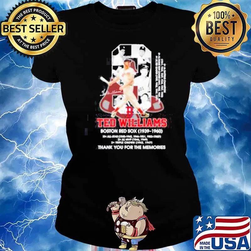 9 Ted Williams Boston Red Sox 1939-1960 thank you for the memories Shirt Ladies tee