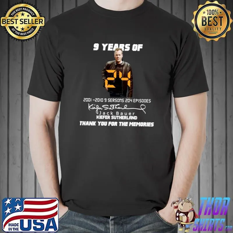 9 Years Of Jack Bauer Thank You For The Memories Signatures T-Shirt