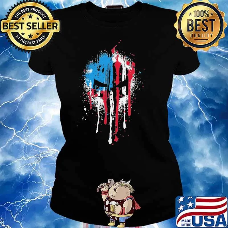 American Punisher skull flag Shirt Ladies tee