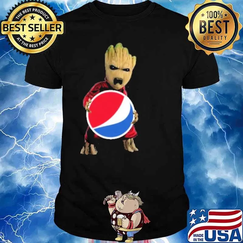 Baby Groot hug Pepsi shirt
