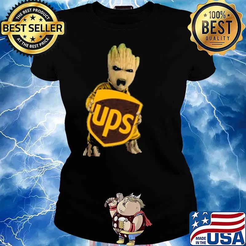 Baby Groot hug UPS s Ladies tee
