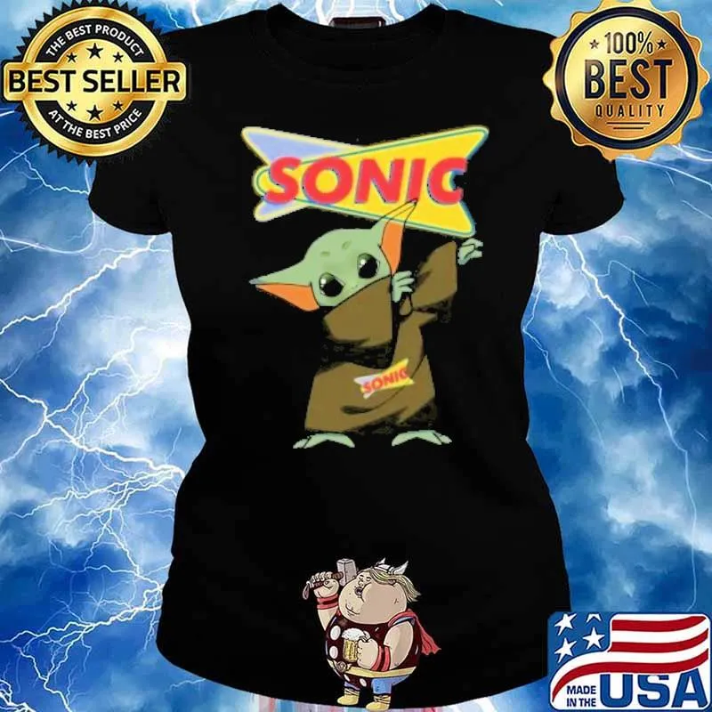 Baby yoda dabbing SONIC DRIVE-IN s Ladies tee
