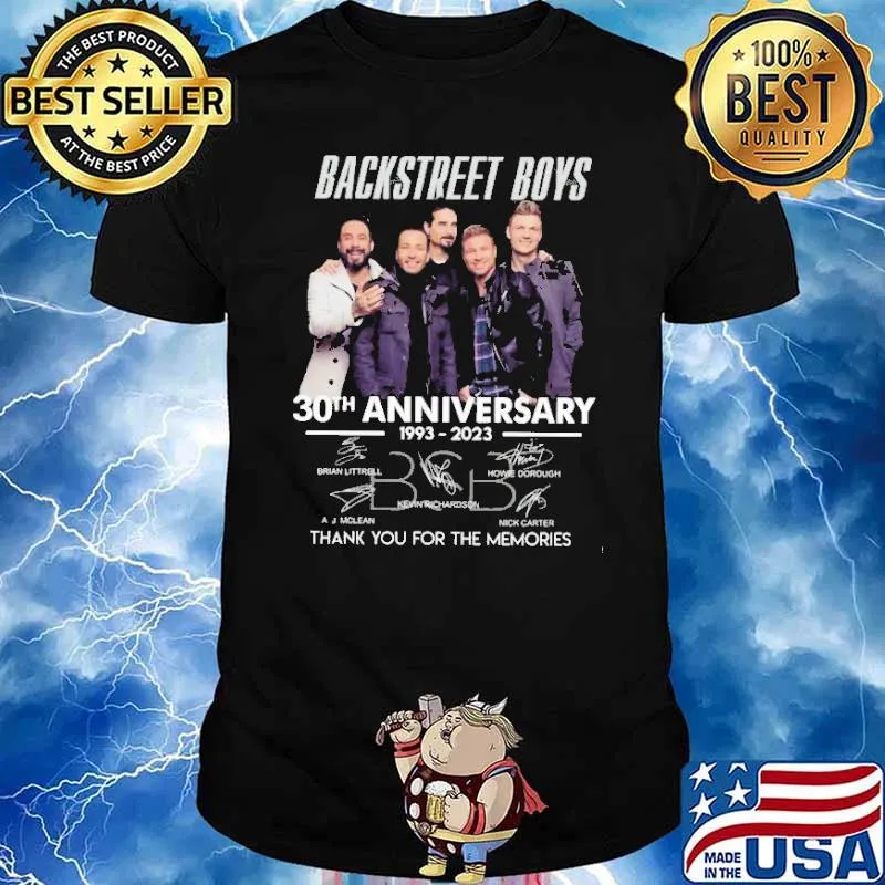 Backstreet boys 30th anniversary 1993-2023 thank you for the memories signatures shirt