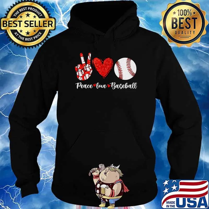 Baseball Mom Leopard Peace Love Baseball Mother's Day T-Shirt Hoodie