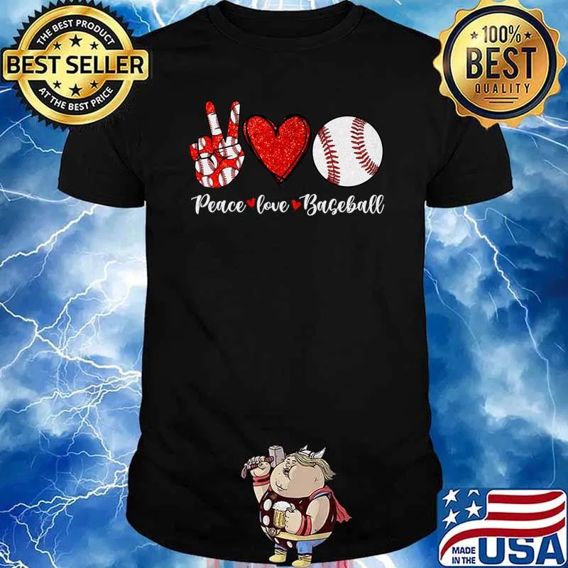 Baseball Mom Leopard Peace Love Baseball Mother's Day T-Shirt