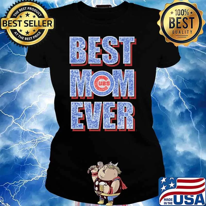 Best mom ever Cubs diamond s Ladies tee