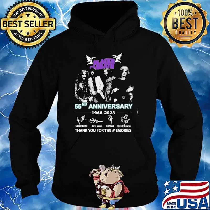 Blackr Sabbath 55nd anniversary 1968-2023 thank you for the memories signatures s Hoodie