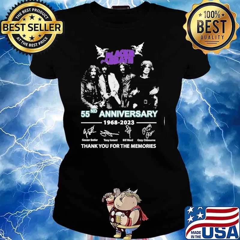 Blackr Sabbath 55nd anniversary 1968-2023 thank you for the memories signatures s Ladies tee