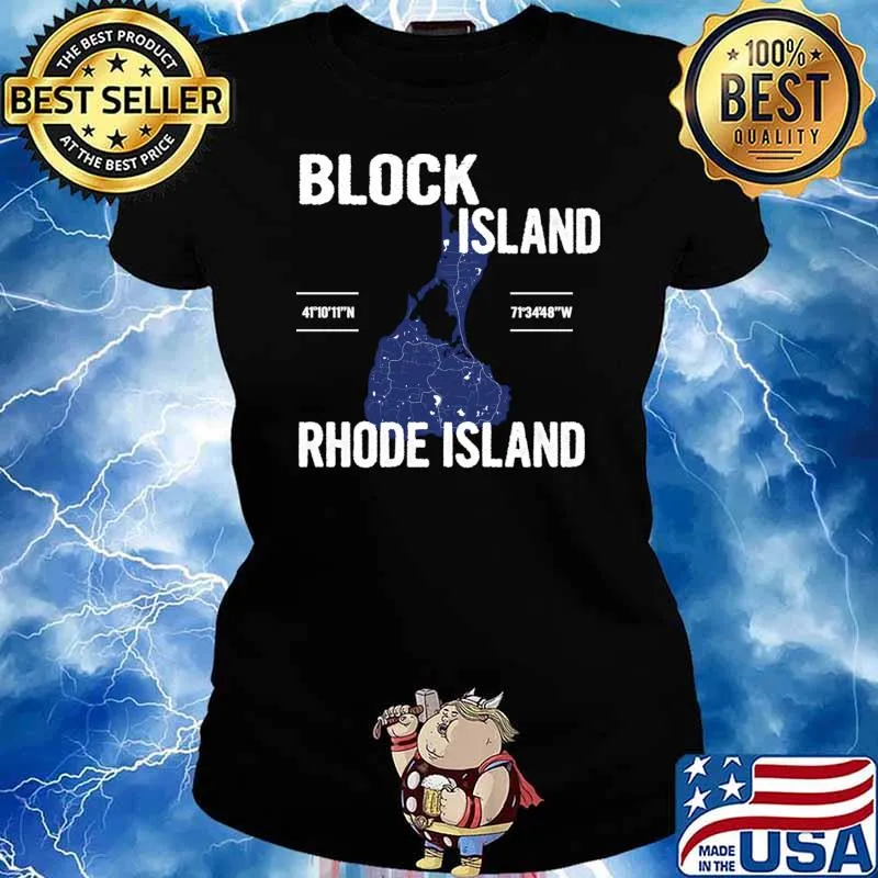 Block Island Rhode Island Graphic Retro T-Shirt Ladies tee