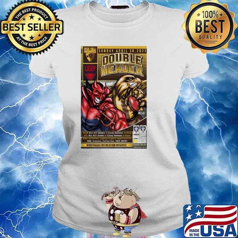 Box Hill Hawks Casey Demons VFLW and VFL Doubleheader April 30 2023 Wonthggi recreation reserve Shirt Ladies tee