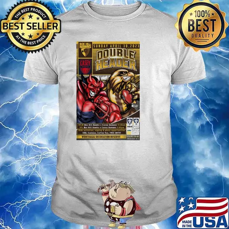 Box Hill Hawks Casey Demons VFLW and VFL Doubleheader April 30 2023 Wonthggi recreation reserve Shirt Unisex