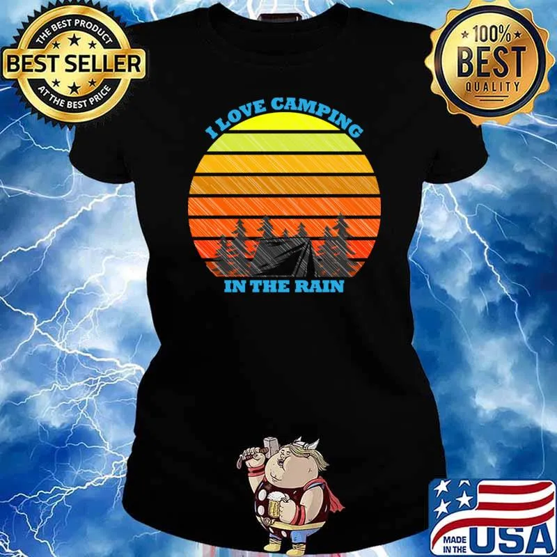 Camping i love camping in the rain forest vintage sunset lover T-Shirt Ladies tee