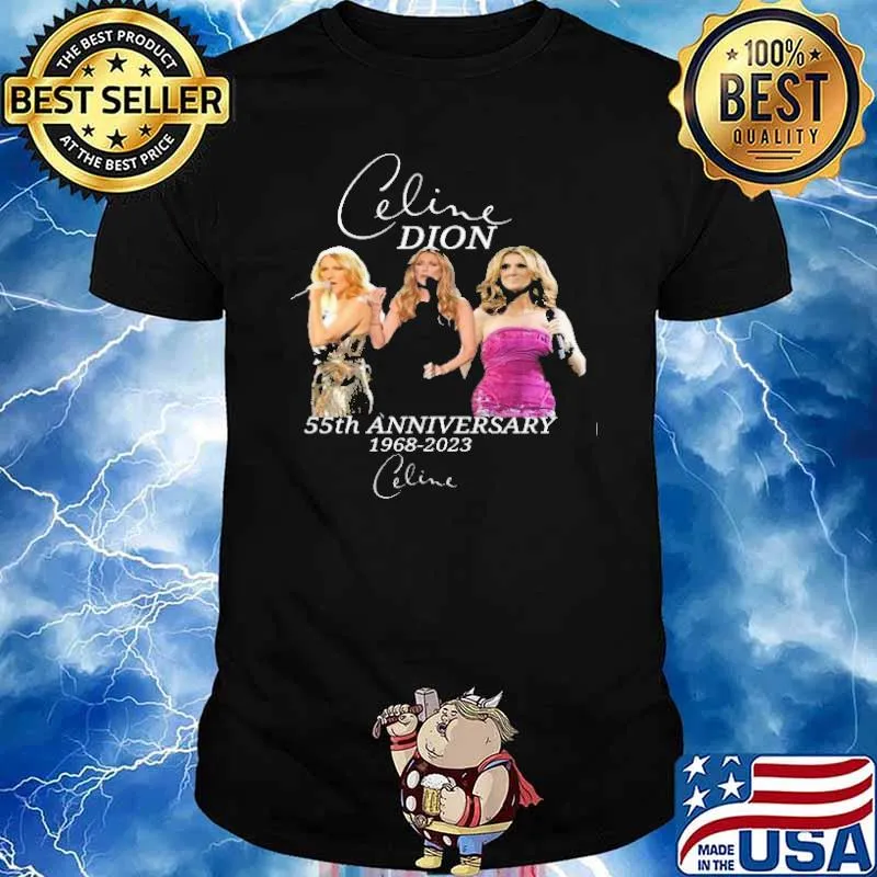 Celine dion 55th anniversary 1968-2023 signature shirt