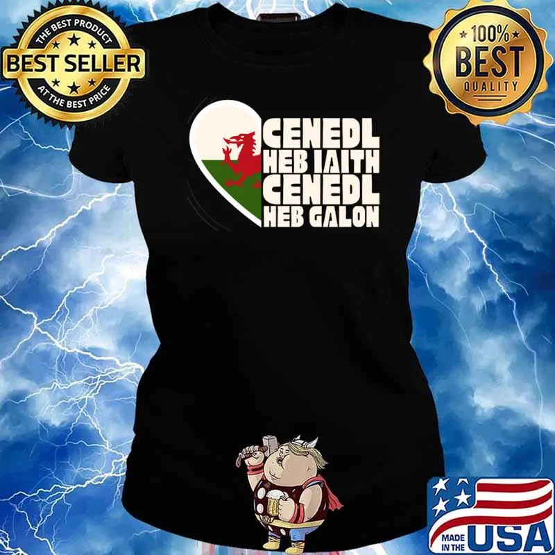 Cenedl Heb Laith Cenedl Heb Galon Symbol T-Shirt Ladies tee