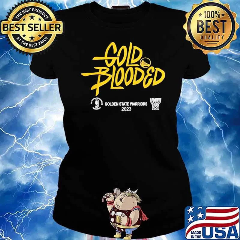 Cheap Basketball NBA Finals 2023 Gold Blooded Warriors sport Shirt Ladies tee
