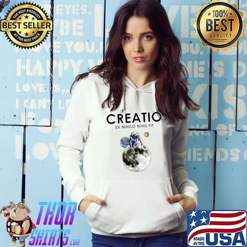 Creationist Astronaut Latin Quote Moon T-Shirt Hoodie