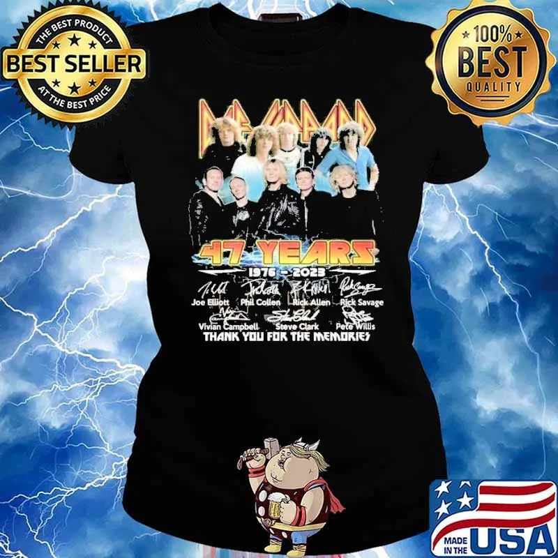 Def Leppard 47 years 1976-2023 thank you for the memories signatures s Ladies tee