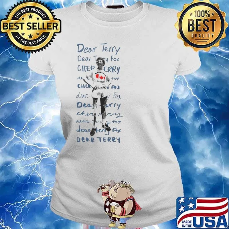 Deor Terry dear Terry Fox chep Terry Marathon of home canada map flag s Ladies tee