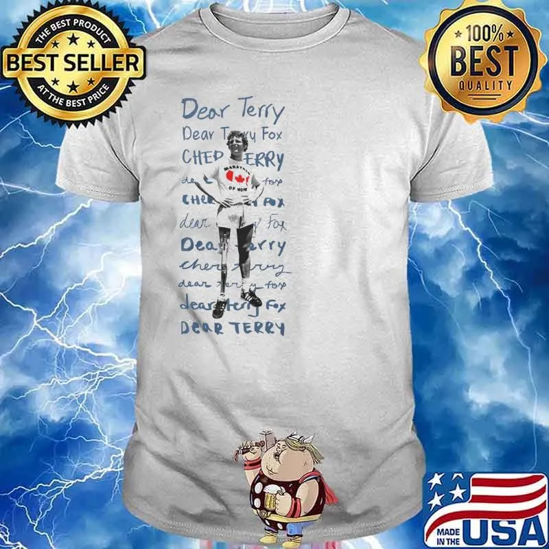 Deor Terry dear Terry Fox chep Terry Marathon of home canada map flag shirt