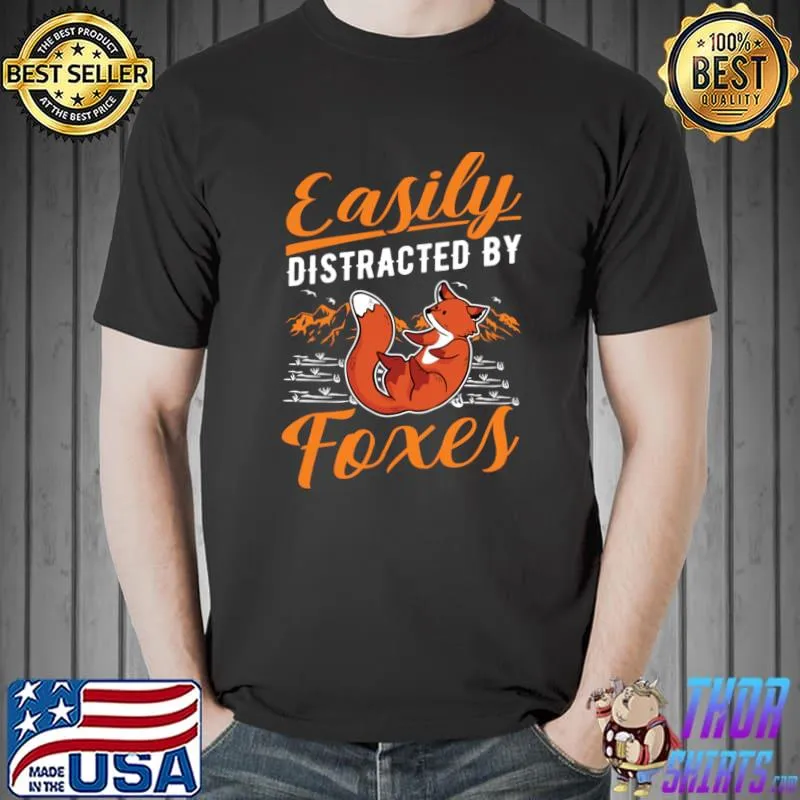 Easily Distracted By Foxes Fox Mountain T-Shirt