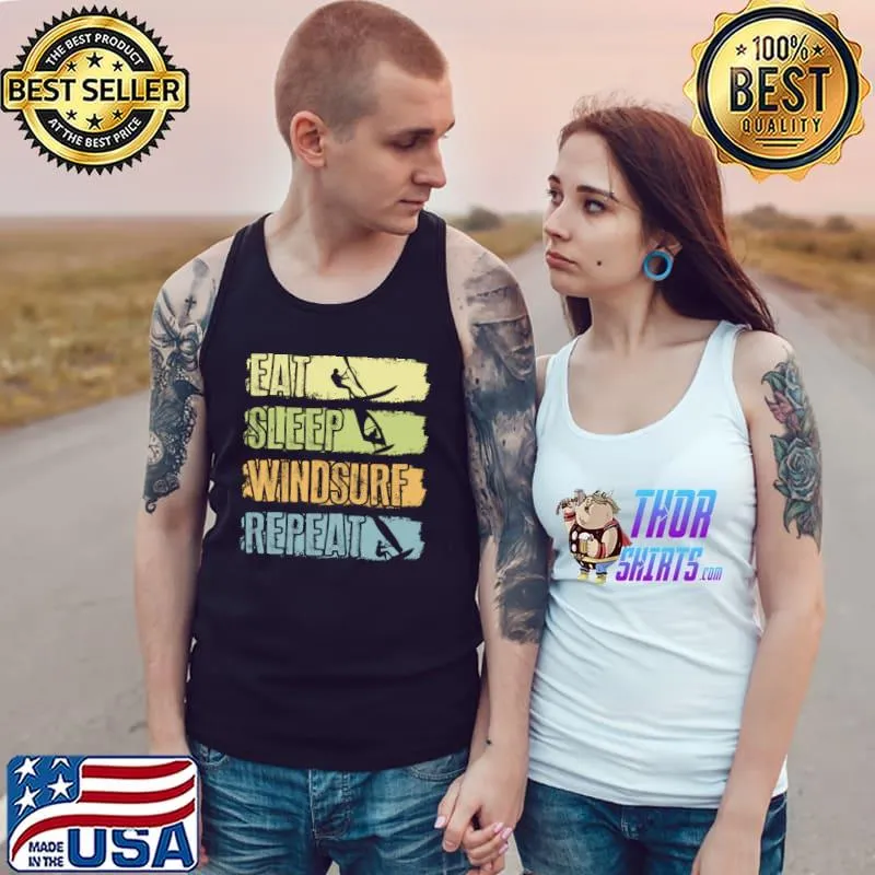 Eat sleep windsurf repeat retro T-Shirt Tank Top