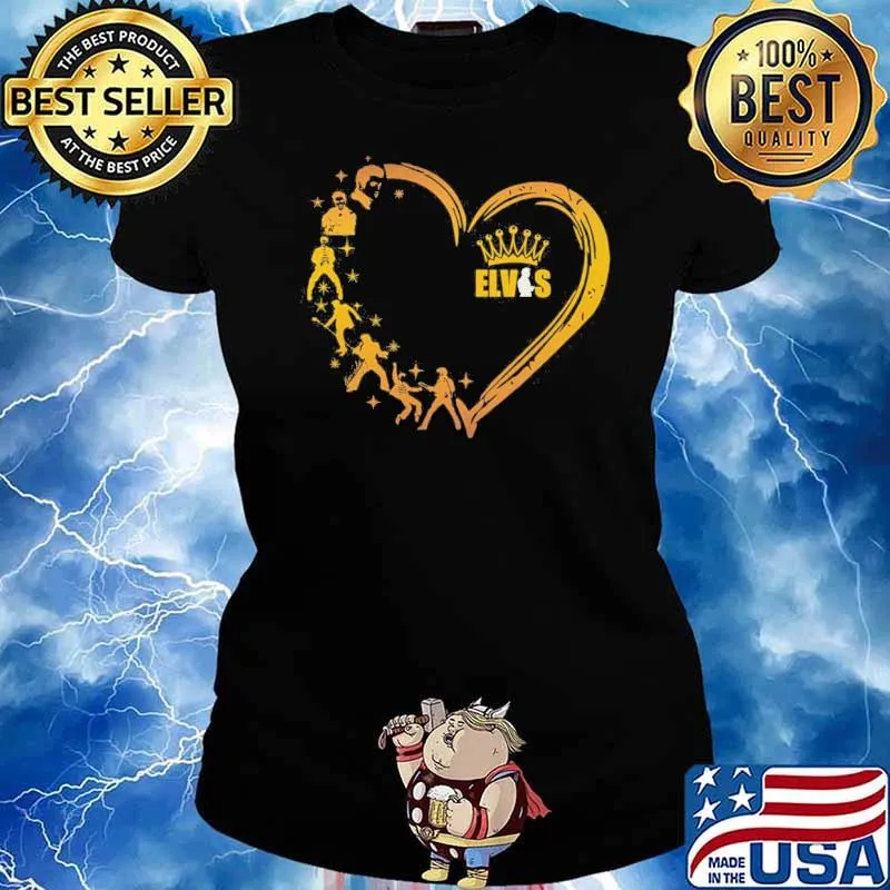 Elvis singer love heart diamond s Ladies tee