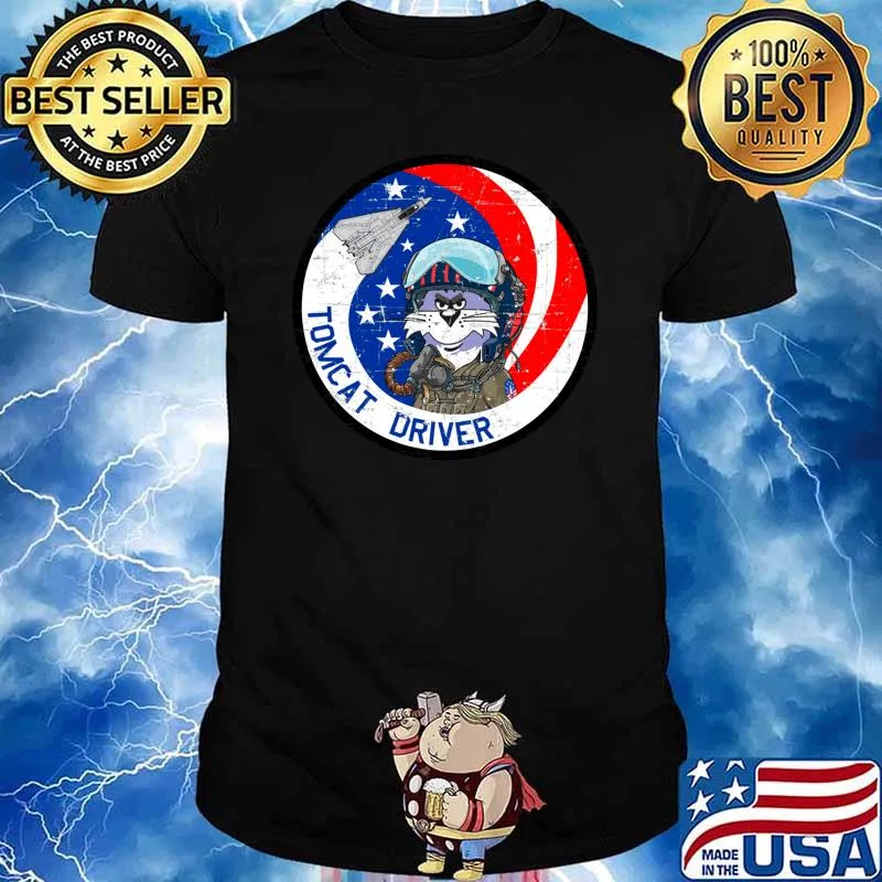 F-14 Tomcat Tomcat Driver Grunge Style Usa Flag T-Shirt
