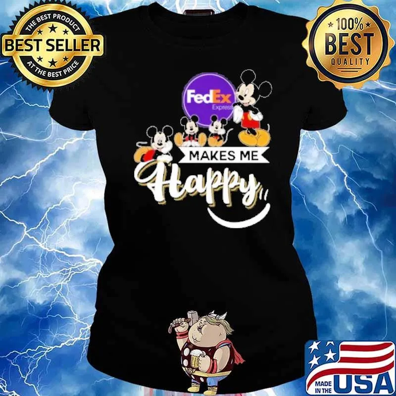 FedEx express makes me happy mickey mouse s Ladies tee