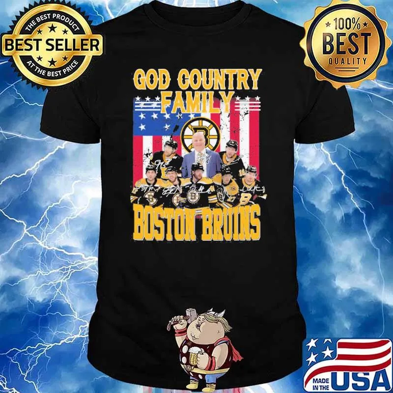 God country family Boston Bruins America flag signature shirt