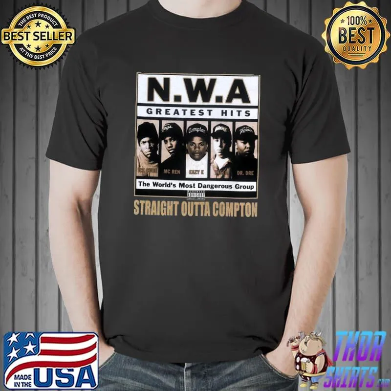 Greatest Hits World's Most Dangerous Group Straight Outta Compton Hip Hop 1928 T-Shirt Unisex