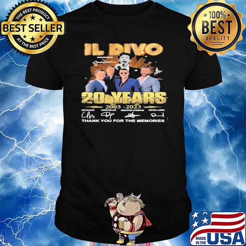 Il Divo 20 years 2003-2023 thank you for the memories signatures shirt