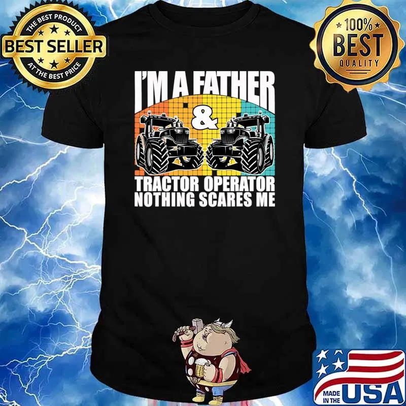 I'm A Father N Tractor Driver Dad Farming Bulldozer Operator Retro T-Shirt