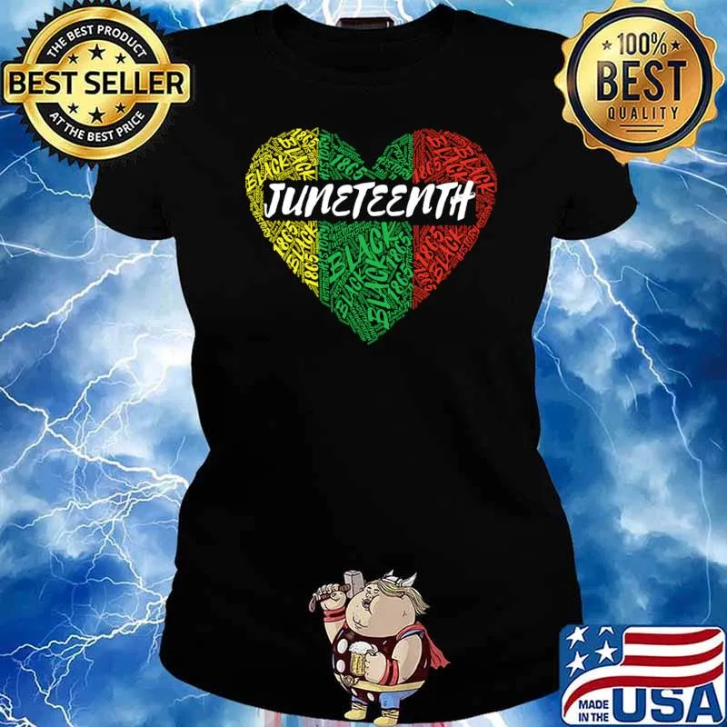 Juneteenth Heart Celebrate African American Freedom June 19 T-Shirt Ladies tee