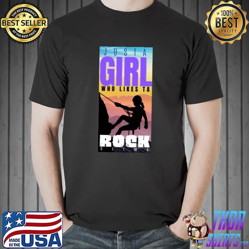 Just a girl who likes ta climb retro mountain T-Shirt
