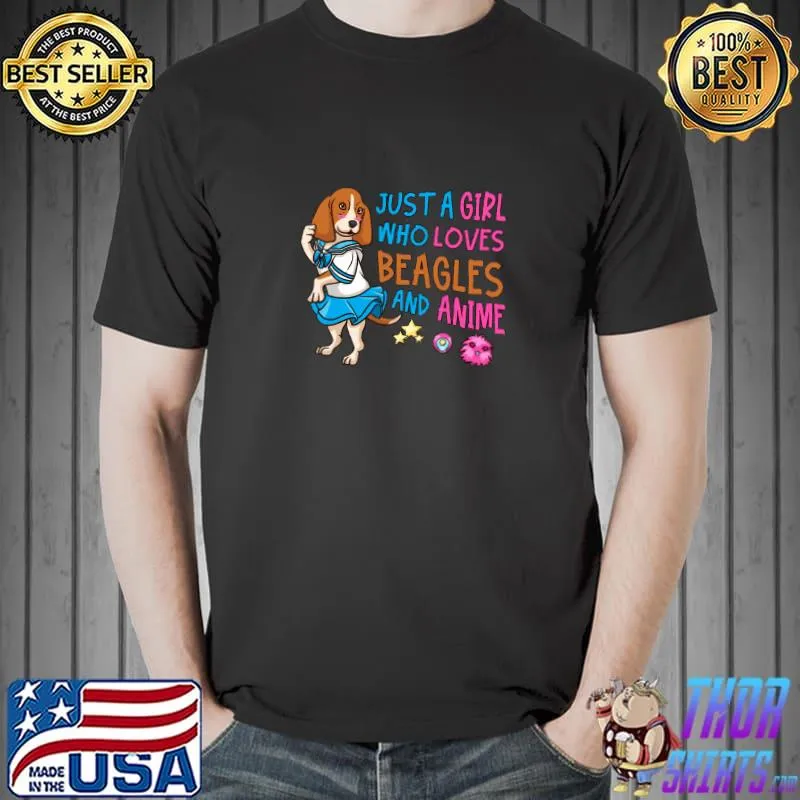 Just A Girl Who Loves Beagles And Anime Kawaii Japanese Anime Inu Notice Me Senpai T-Shirt Unisex