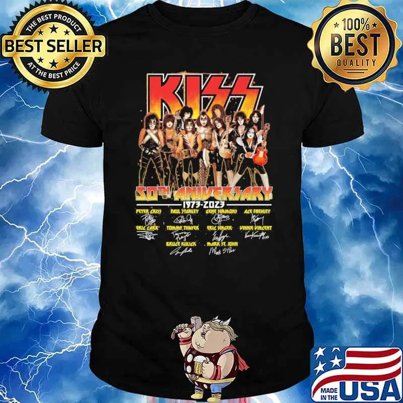 Kiss 50th aniversary 1973-2023 signatures shirt