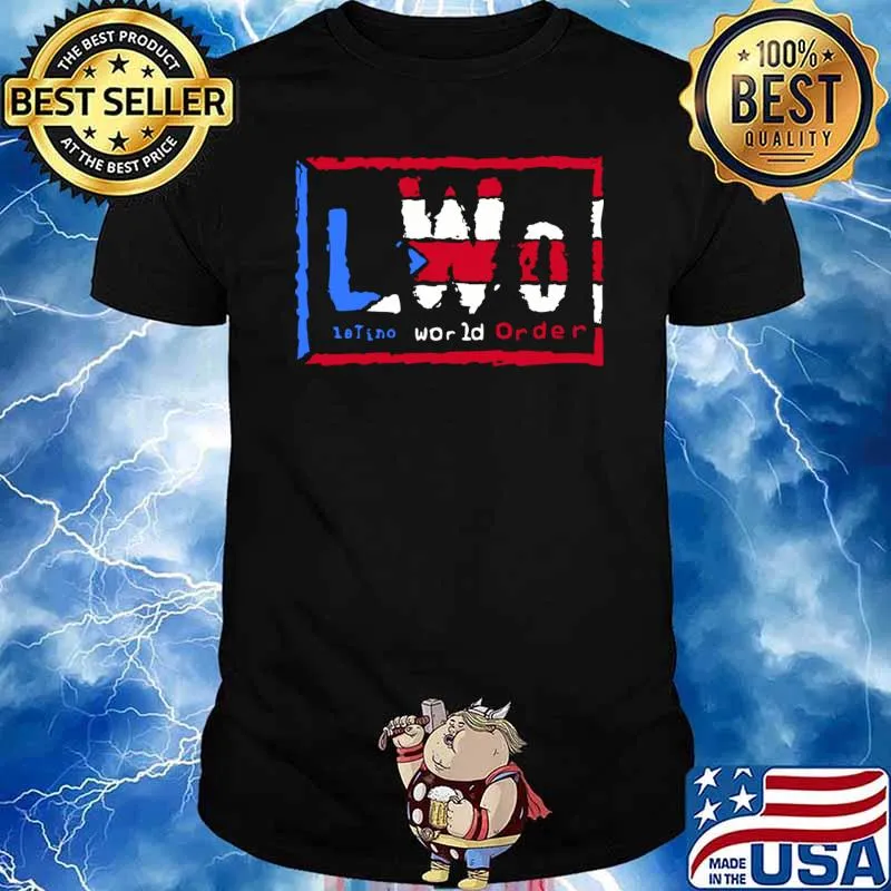 Latino Gang Puerto Rico Lwo Latino World Order Us Flag T-Shirt