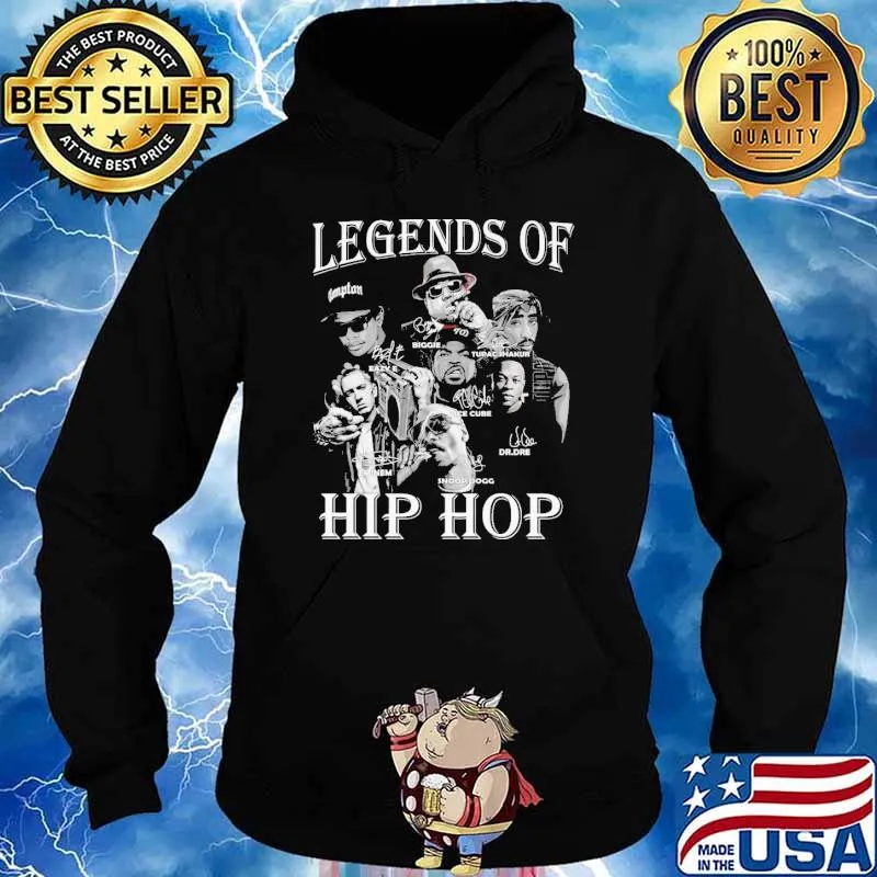 Legends of hip hop Biggie Tupac Shakur snoopy dogg signatures s Hoodie