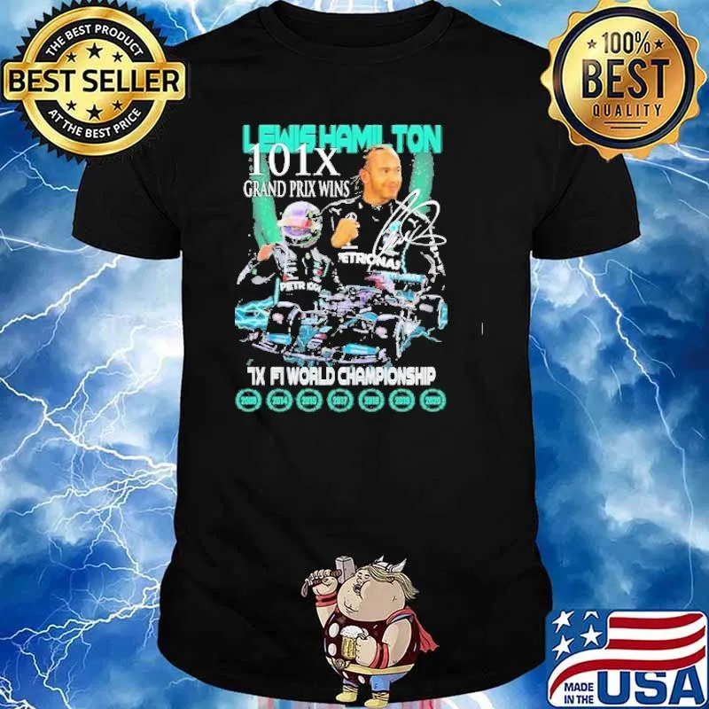 Lewis Hamilton 101x grand prix wins world championship signature shirt