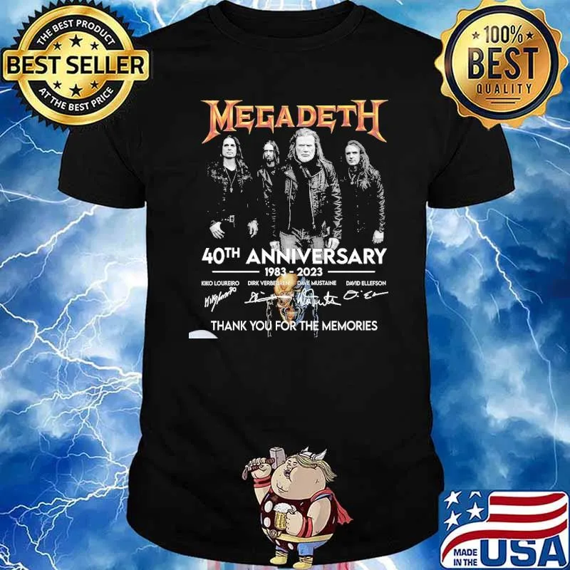 Megadeth 40th Anniversary 1983 2023 Thank You For The Memories Signatures Shirt