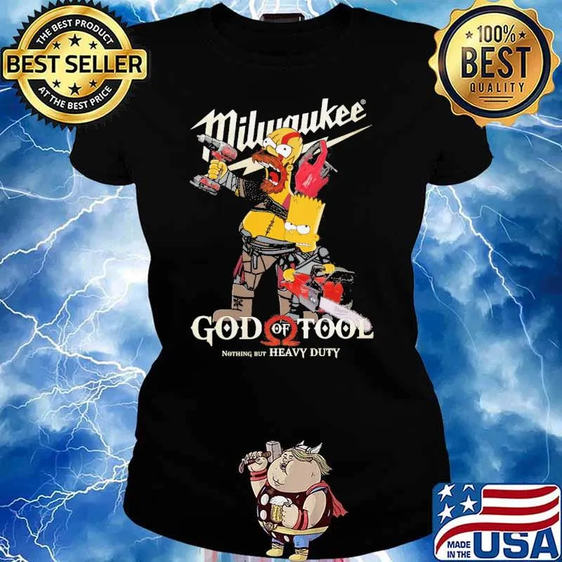 Milwaukee god of tool nothing but heavy duty Simpson s Ladies tee
