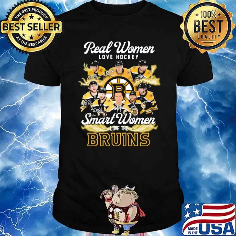 NHL real women love hockey smart women love the bruins signatures shirt