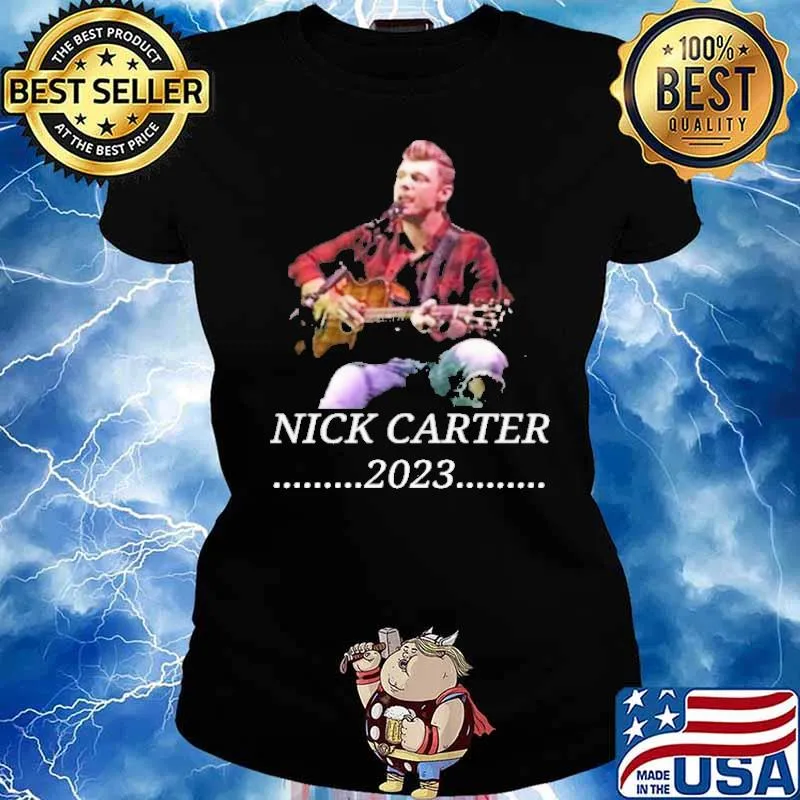 Nick Carter 2023 singer guitar s Ladies tee