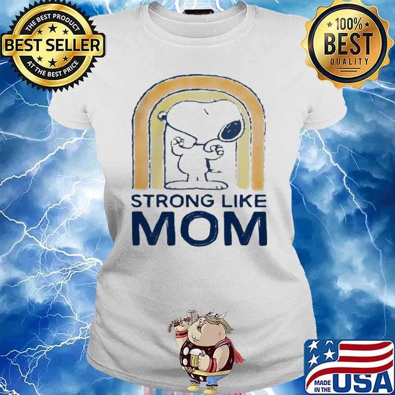Peanut’s Mother’s Day Strong Snoopy Mom rainbow s Ladies tee